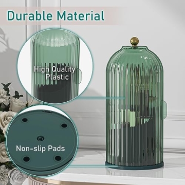 GAXmi Makeup Brush Holder 360 Rotating Waterproof Organizer