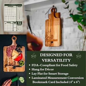 Wood Cookbook Stand - Reversible Kitchen Recipe Holder