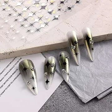 8 Sheets Star Nail Art Stickers for DIY Nail Decoration