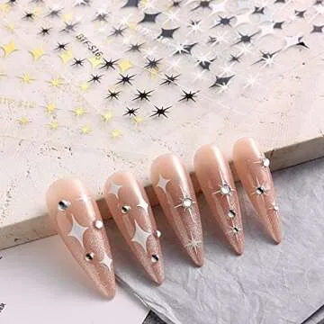 8 Sheets Star Nail Art Stickers for DIY Nail Decoration