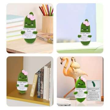 SIMXEHAY Emotional Encouraging Support Pickle,Funny Encouraging Pickle with Emotional Encouraging Card,Cute Knitted Crochet Dolls Soft Plush for Friend Gifts (Pickle)