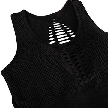 Sports Bras for Women High Impact Seamless Bra for Yoga and Running Workout Crop Tops Activewear Hollow Back Sexy Bras with Removable Pads Black