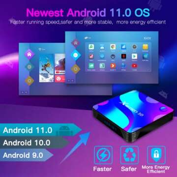 EASYTONE 2024 Android TV Box 11.0, Smart Android TV Box 2GB RAM 16GB ROM RK3318 Quad Core 4K TV Box ...