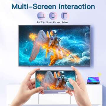 EASYTONE 2024 Android TV Box 11.0, Smart Android TV Box 2GB RAM 16GB ROM RK3318 Quad Core 4K TV Box Supports 2.4G+5G WiFi Ethernet 100M BT4.0 3D 4K HD Output TV Box with Mini Wireless Backlit Keyboard