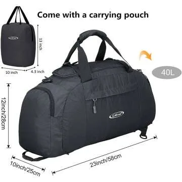 G4Free 40L Duffle Backpack for Travel and Gym