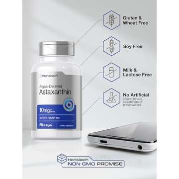Horbäach Astaxanthin 10mg Softgels | Non-GMO Supplement