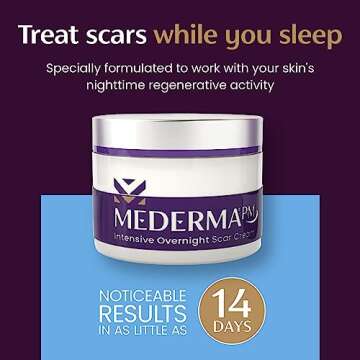 Mederma PM Intensive Overnight Scar Cream, Works with Skin's Nighttime Regenerative Activity, Clinically Shown to Make Scars Smaller and Less Visible, 1.7 Oz (48g)