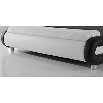 Modern Leather Upholstered Queen Bed with LED Lights