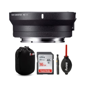 Sigma MC-11 Lens Mount Converter (Canon EF to Sony E-Mount) with 32GB SD Card and Accessory Bundle