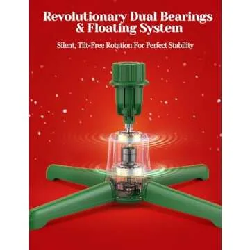 Musical Rotating Christmas Tree Stand【Patent Pending】, Anti-tilt Noiseless, Up to 9ft 120 lb Artificial Christmas Tree, 360 Degree Spinning Tree Stand With Remote, Built-In 3 Light Output Ports 800W