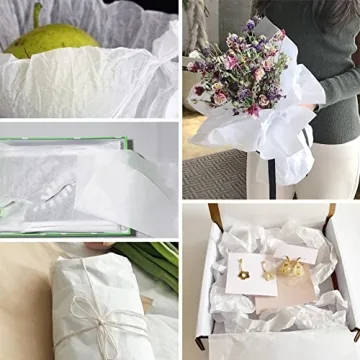 Simetufy Bulk White Tissue Paper for Gift Wrapping and Crafts