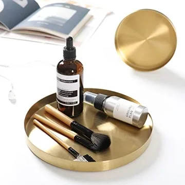 IVAILEX Gold Decorative Serving Tray for Home Decor