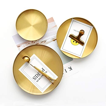 IVAILEX Gold Decorative Serving Tray for Home Decor