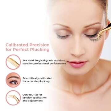 Icona Lashes Eyelash Tweezer - Precision 24K Gold Tool