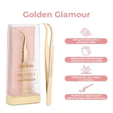 Icona Lashes Eyelash Tweezer - Precision 24K Gold Tool