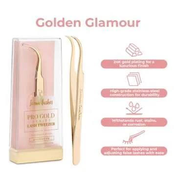 Icona Lashes Eyelash Tweezer - Precision 24K Gold Tool