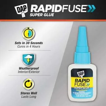 DAP RapidFuse All Purpose Adhesive, Clear, .85 Oz (7079800155)