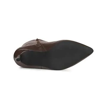 Allegra K Women's High Heels Pointed Toe Stiletto Heel Brown Knee High Boots 6.5 M US