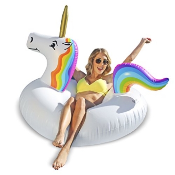GoFloats Unicorn Pool Float Party Tube - Inflatable Rafts, Adults & Kids
