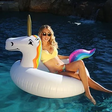 GoFloats Unicorn Pool Float Party Tube - Inflatable Rafts, Adults & Kids