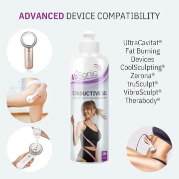 Absonic Conductive Gel - Cavitation Gel, Ultrasonic Gel, Body Sculpting, Radiofrequency, Cavitation Massagers & Abs Stimulators - Paraben-Free, 8.5 oz, 2-Pack