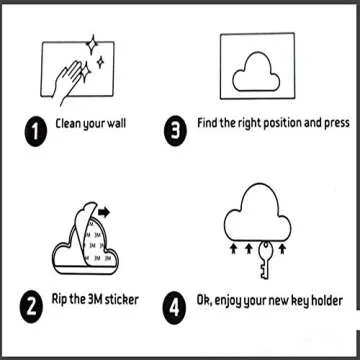 Blue Cloud Magnetic Key Holder - 2 Pack Stylish Organizer