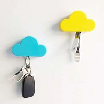 Blue Cloud Magnetic Key Holder - 2 Pack Stylish Organizer