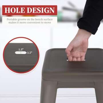 FDW Metal Bar Stools Set of 4 Counter Height Barstool 24 Inches Industrial Bar Chairs Patio Stool Stackable Backless Stool Indoor Outdoor Metal Kitchen Stools Bar Chairs