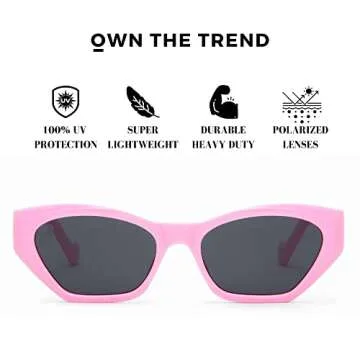 OWN THE TREND Trendy Sunglasses for Women - Sunglasses Womens with UV protection - Vintage Retro Oval Y2K Fashion Sun Glasses (Green/Black)