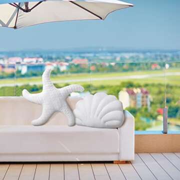 Newwiee 2 Pcs Starfish Pillow 20'' Seashell Throw Pillows 13x10'' Beach Starfish Shell Shaped Throw ...