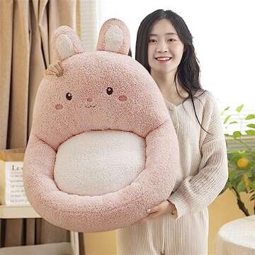 Cute Cartoon Gaming Chair Cushion Soft Cozy Back Support Chair Cushion Armchair Seat Cushion Comfort...