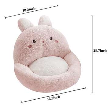 Cute Cartoon Gaming Chair Cushion Soft Cozy Back Support Chair Cushion Armchair Seat Cushion Comfortable Plush Seat Pad for Office Home Dormitory Relieves Back Coccyx Sciatica and Tailbone Pain Relief