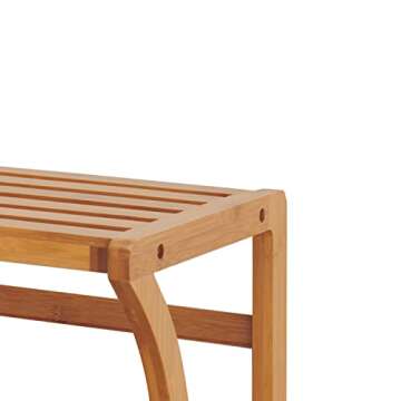 Stylish Bamboo Wall Mount Shelf with Towel Bars