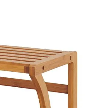 Stylish Bamboo Wall Mount Shelf with Towel Bars