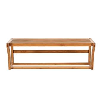 Stylish Bamboo Wall Mount Shelf with Towel Bars