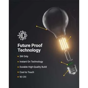 Sunco G25 Dimmable Globe Light Bulbs - Energy Efficient & Stylish