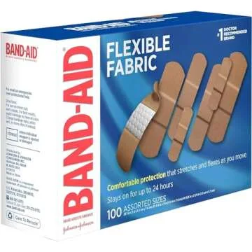 Flexible Fabric Band-Aids for Wound Care, Assorted Sizes