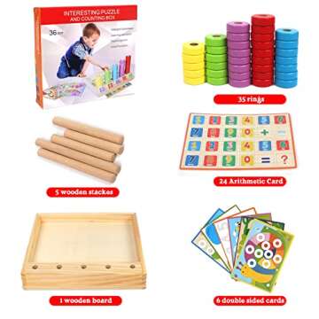 SANKUU Wooden Educational Math Toys for 3-6 Year Olds