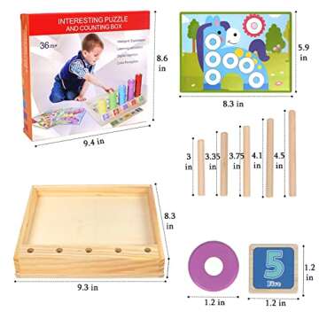 SANKUU Wooden Educational Math Toys for 3-6 Year Olds