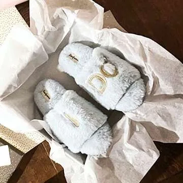 Dearfoams Women's Bride and Bridesmaid Gifts I Do Crew Slippers for Wedding and Bachelorette Party, 𝖨 𝖣𝗈 𝖡𝗅𝗎𝖾, Medium