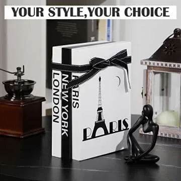 Wesiti Decorative Books with Resin Statue for Home Decor