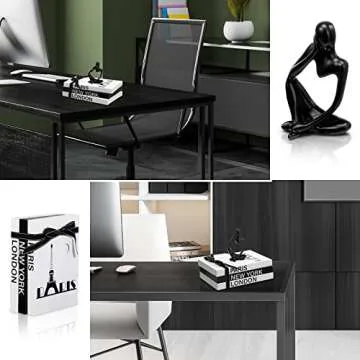 Wesiti Decorative Books with Resin Statue for Home Decor