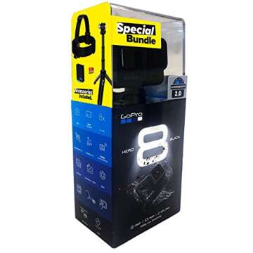 GoPro HERO8 Black Retail Bundle - Includes HERO8 Black Camera Plus Shorty, Head Strap, 32GB SD Card, and 2 Rechargeable Batteries