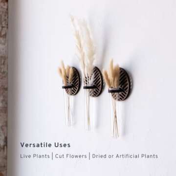Liveful Wall Planter Set of 3 | Stylish, Boho Wall Plant Holder 4"x8" | Aesthetic Wall Decor | Propagation Wall Hanging | Propagation Stations Wall Plants for Kitchen, Bedroom, Office