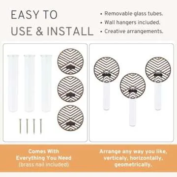 Liveful Wall Planter Set of 3 | Stylish, Boho Wall Plant Holder 4"x8" | Aesthetic Wall Decor | Propagation Wall Hanging | Propagation Stations Wall Plants for Kitchen, Bedroom, Office