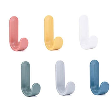 12 Pack Adhesive Hooks Utility Wall Hooks Key Hooks for Wall Decorative Key Holder Rack Self Adhesiv...