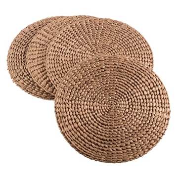 Saro Lifestyle Gold Woven Placemat Set 15 Inch Round
