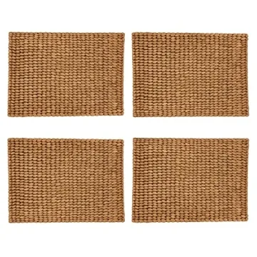 Saro Lifestyle Gold Woven Placemat Set 15 Inch Round