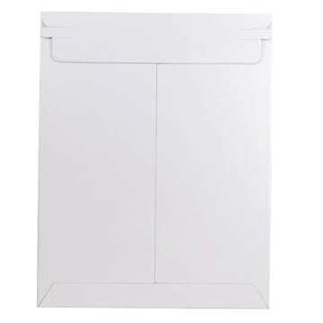 JAM PAPER Stay-Flat Photo Mailer Envelopes with Peel & Seal Closure - 9 x 11 1/2 - White - 6 Rigid Mailers/Pack