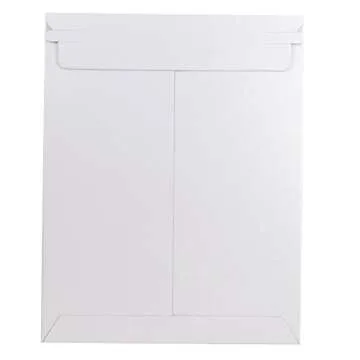 JAM PAPER Stay-Flat Photo Mailer Envelopes with Peel & Seal Closure - 9 x 11 1/2 - White - 6 Rigid Mailers/Pack